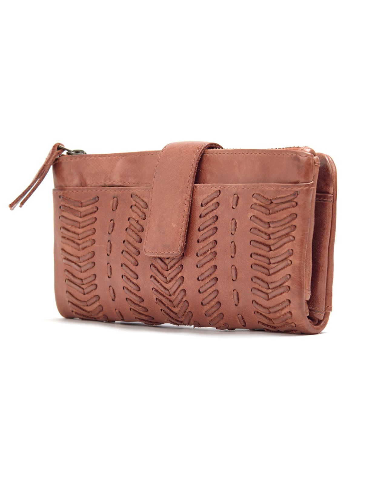 ARDROSSAN BRAIDED DETAIL LGE LEATHER TAB WALLET- A-0024-TAN- NEW IN