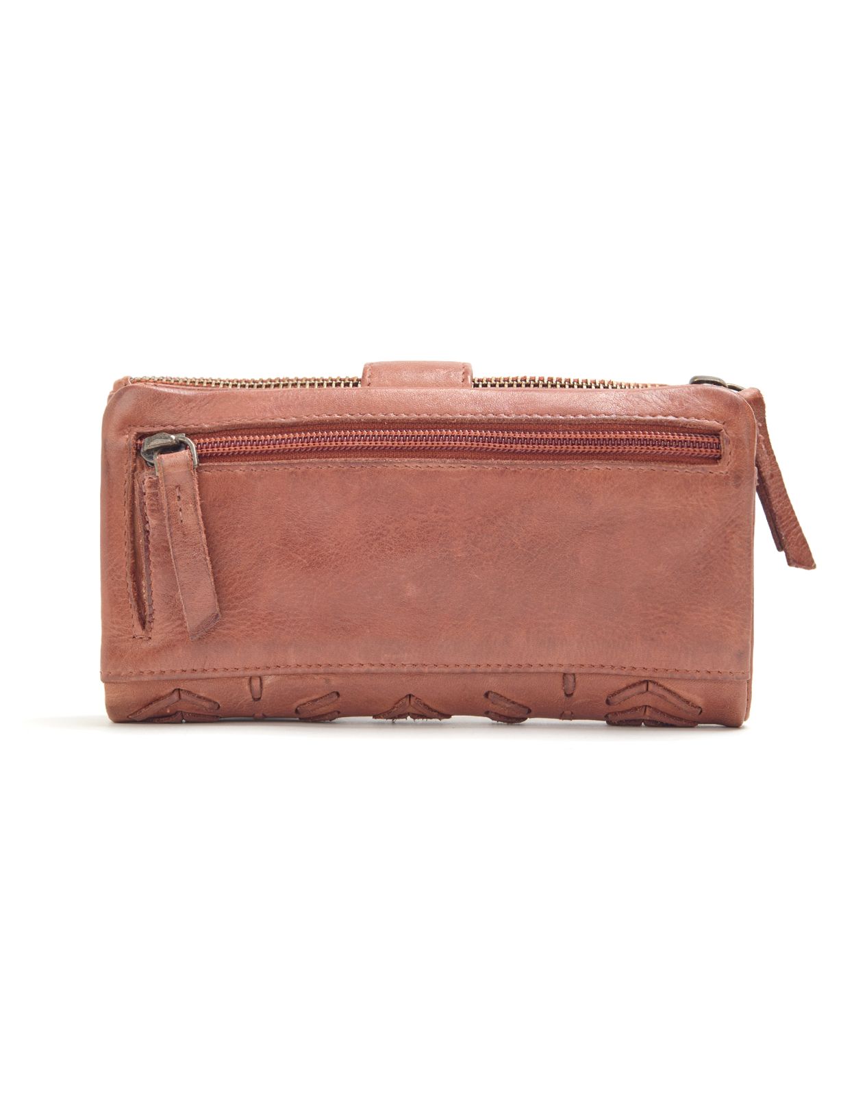 ARDROSSAN BRAIDED DETAIL LGE LEATHER TAB WALLET- A-0024-TAN- NEW IN