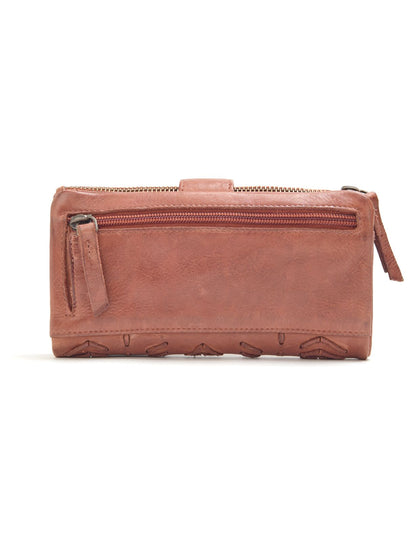 ARDROSSAN BRAIDED DETAIL LGE LEATHER TAB WALLET- A-0024-TAN- NEW IN