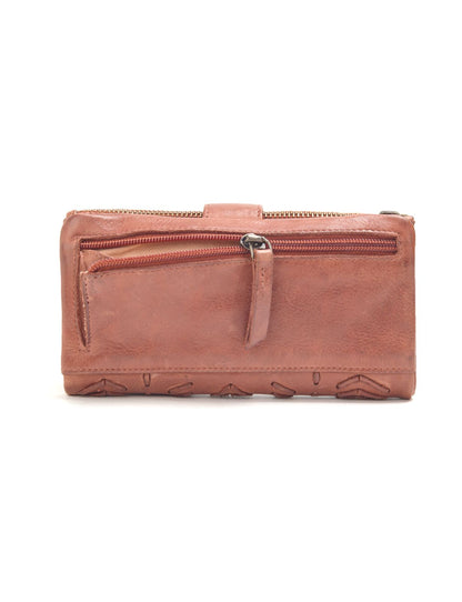 ARDROSSAN BRAIDED DETAIL LGE LEATHER TAB WALLET- A-0024-TAN- NEW IN