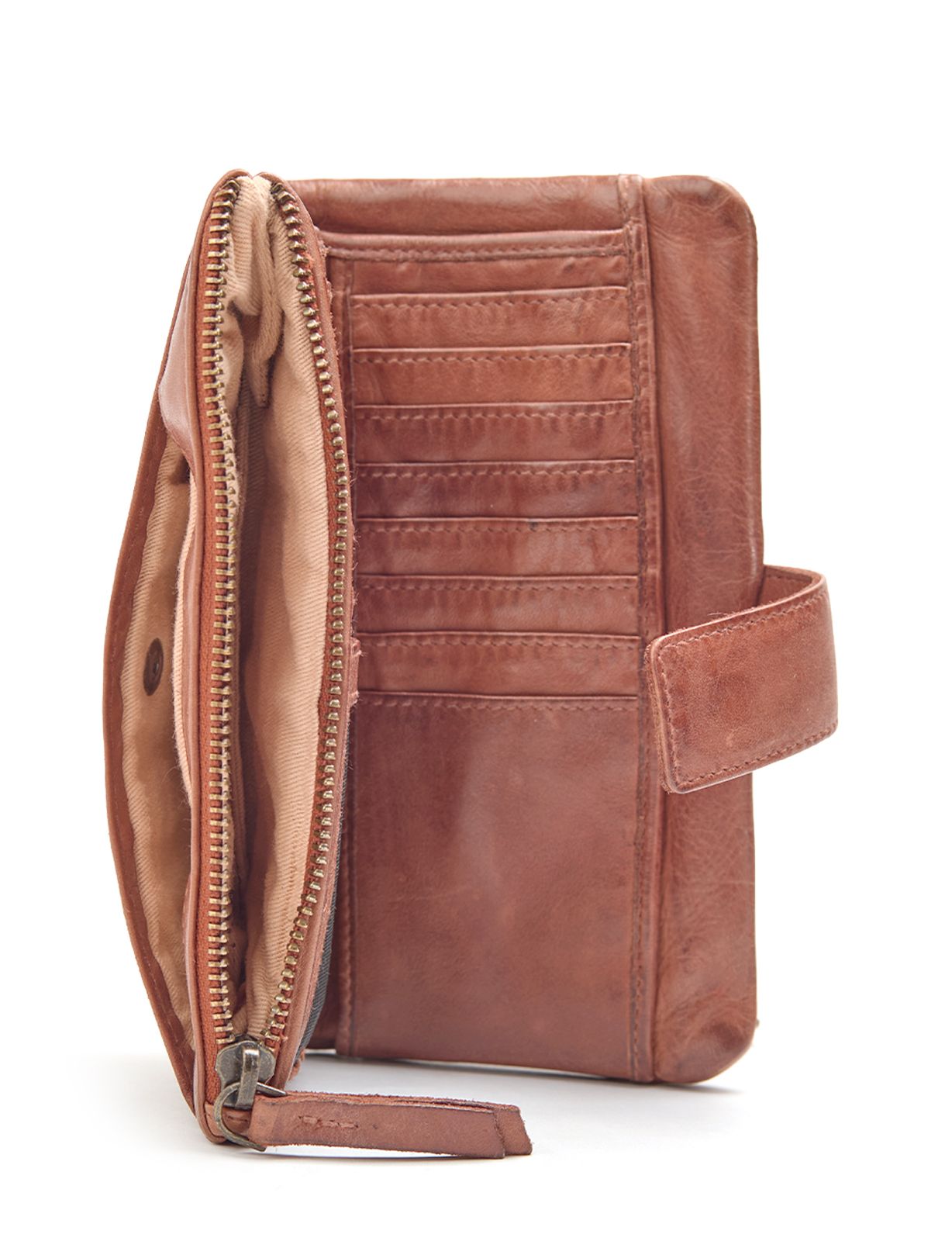 ARDROSSAN BRAIDED DETAIL LGE LEATHER TAB WALLET- A-0024-TAN- NEW IN