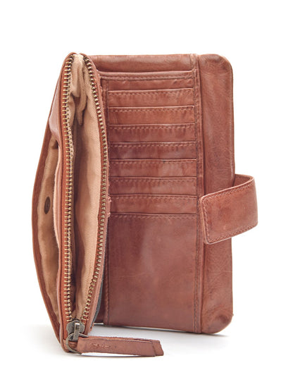 ARDROSSAN BRAIDED DETAIL LGE LEATHER TAB WALLET- A-0024-TAN- NEW IN