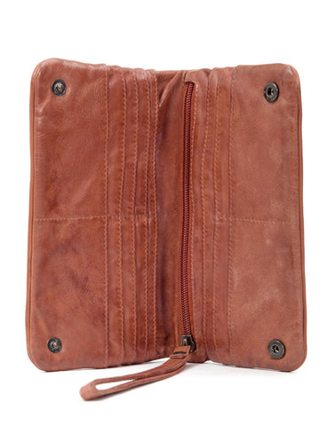 KADINA LGE LEATHER CLUTCH WALLET- A-0025-TAN- NEW IN