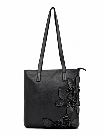 FLINDERS FLORAL TOTE - BLACK