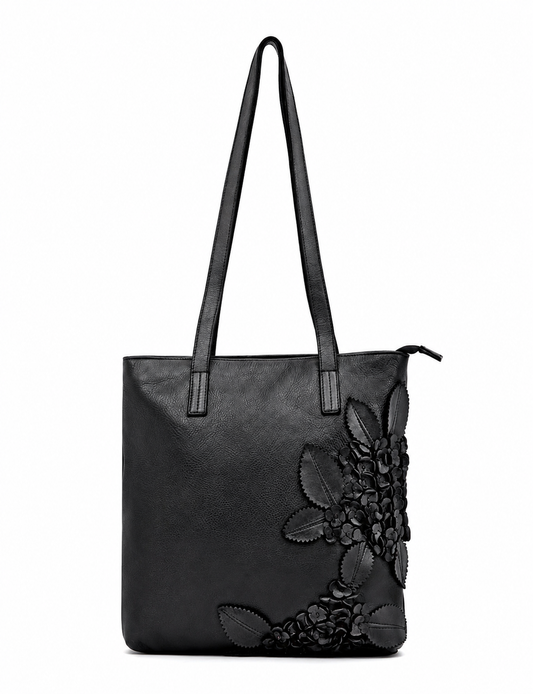 FLINDERS FLORAL TOTE - BLACK