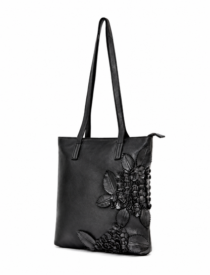 FLINDERS FLORAL TOTE - BLACK