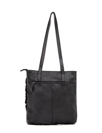 FLINDERS FLORAL TOTE - BLACK
