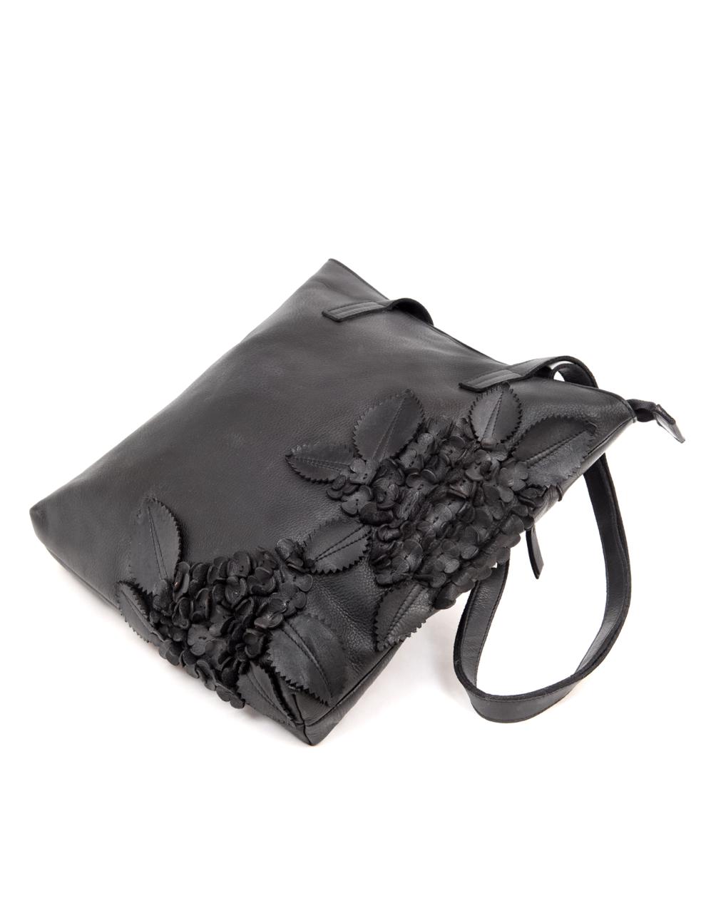 FLINDERS FLORAL TOTE - BLACK