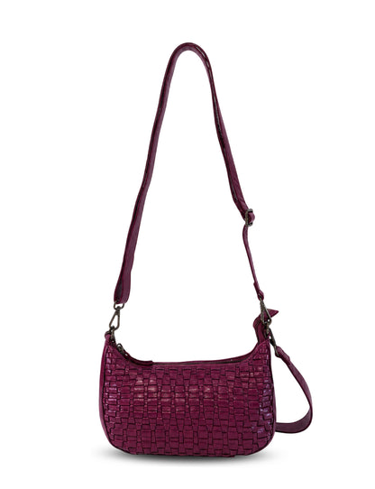SORRENTO MOON CROSS BODY BAG W/ ADJUSTABLE STRAP - PURPLE