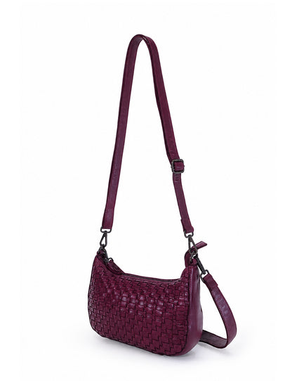SORRENTO MOON CROSS BODY BAG W/ ADJUSTABLE STRAP - PURPLE
