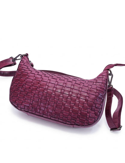 SORRENTO MOON CROSS BODY BAG W/ ADJUSTABLE STRAP - PURPLE