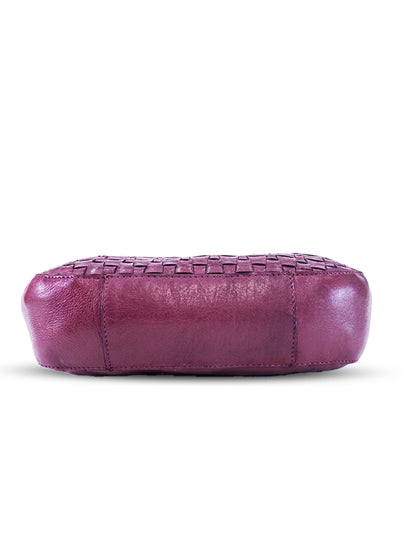 SORRENTO MOON CROSS BODY BAG W/ ADJUSTABLE STRAP - PURPLE