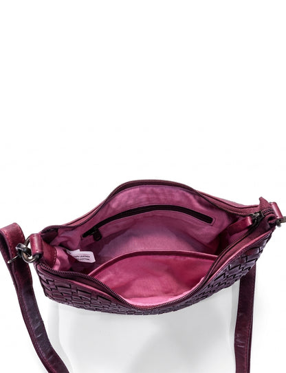 SORRENTO MOON CROSS BODY BAG W/ ADJUSTABLE STRAP - PURPLE