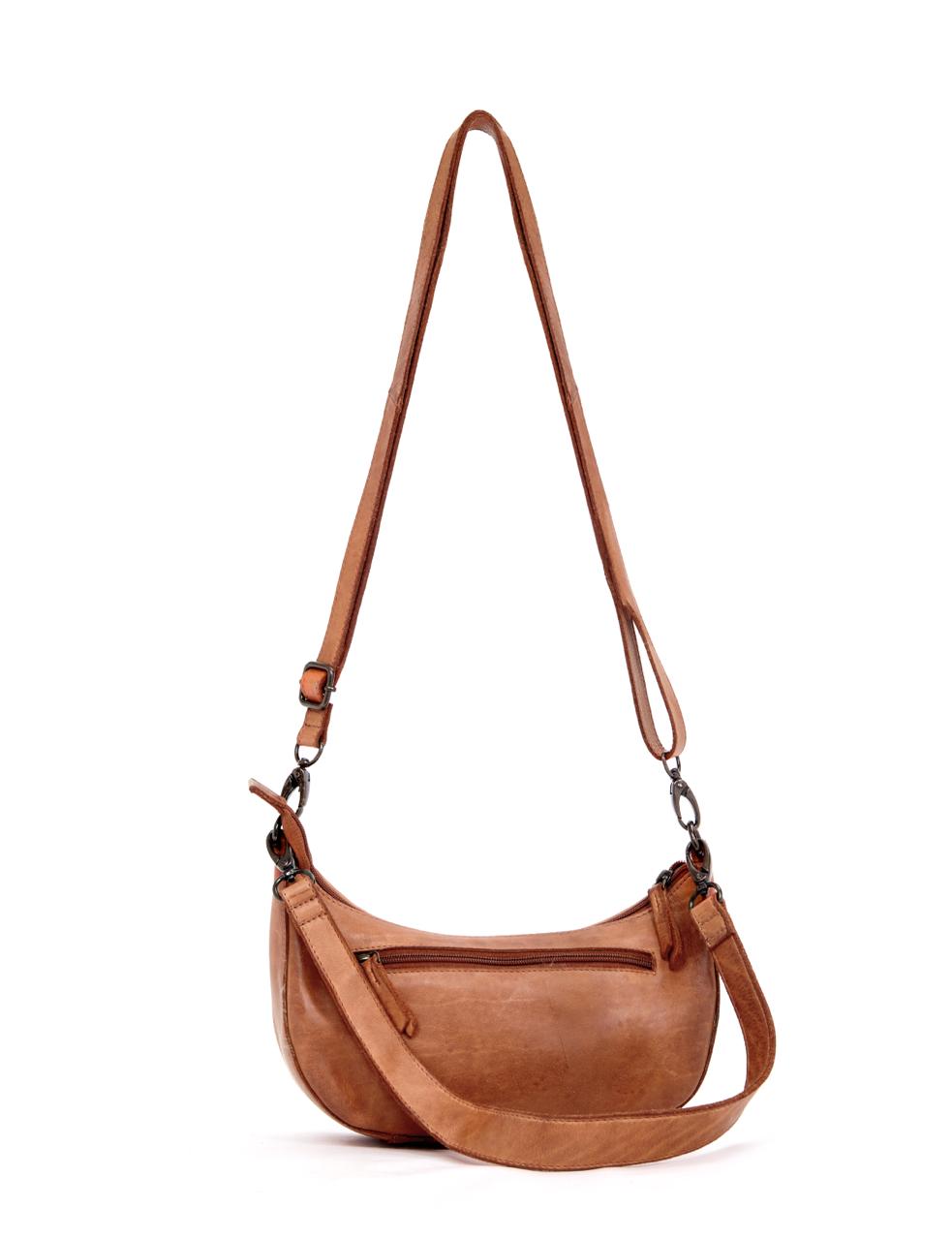 SORRENTO MOON CROSS BODY BAG W/ ADJUSTABLE STRAP - TAN