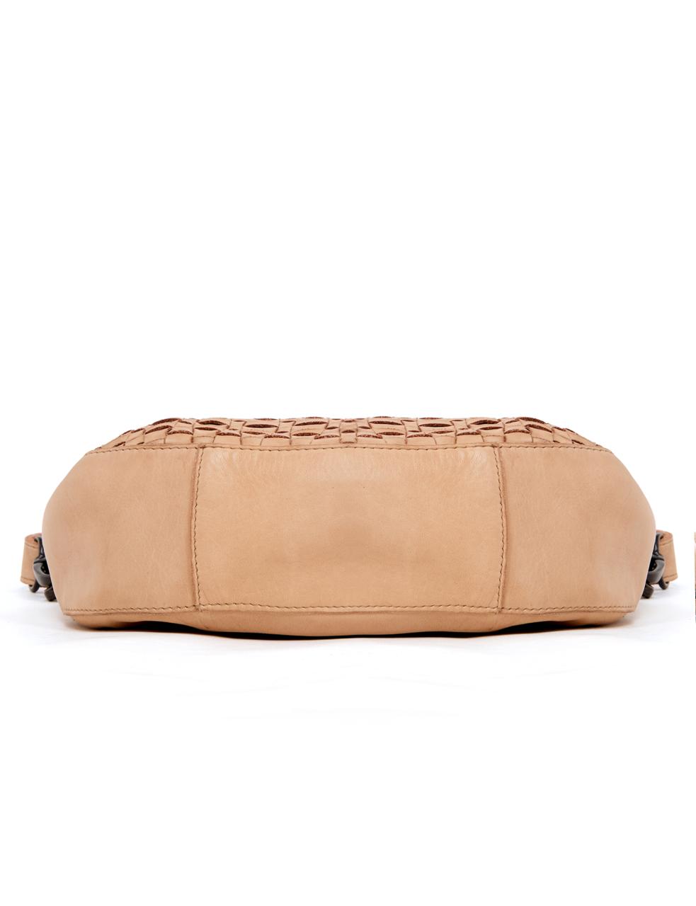 SORRENTO MOON CROSS BODY BAG W/ ADJUSTABLE STRAP - TAUPE