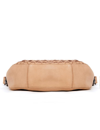 SORRENTO MOON CROSS BODY BAG W/ ADJUSTABLE STRAP - TAUPE