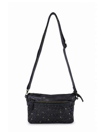 BOWRAL LASER CUT CROSS BODY STRAP W/ STUDS - Black