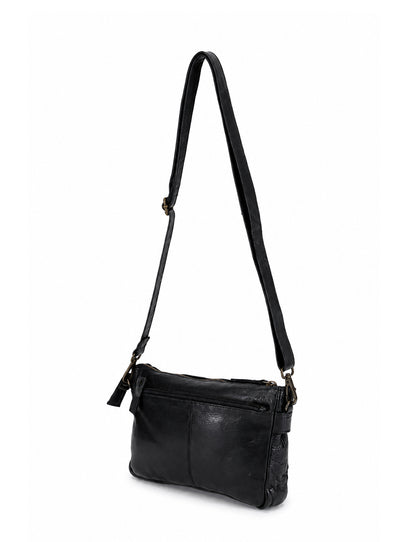 BOWRAL LASER CUT CROSS BODY STRAP W/ STUDS - Black