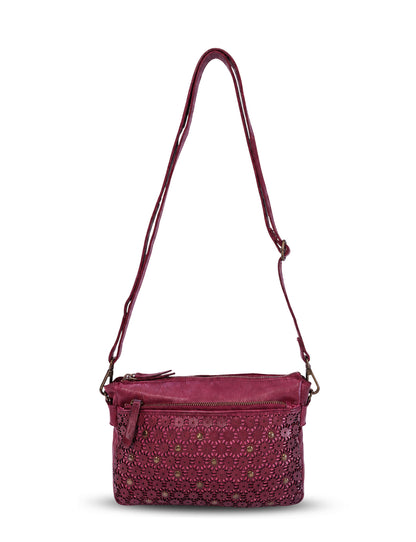BOWRAL LASER CUT CROSS BODY STRAP W/ STUDS - Purple