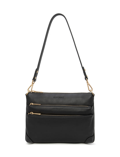FAITH LEATHER CROSS BODY BAG- E1-0749-BLK