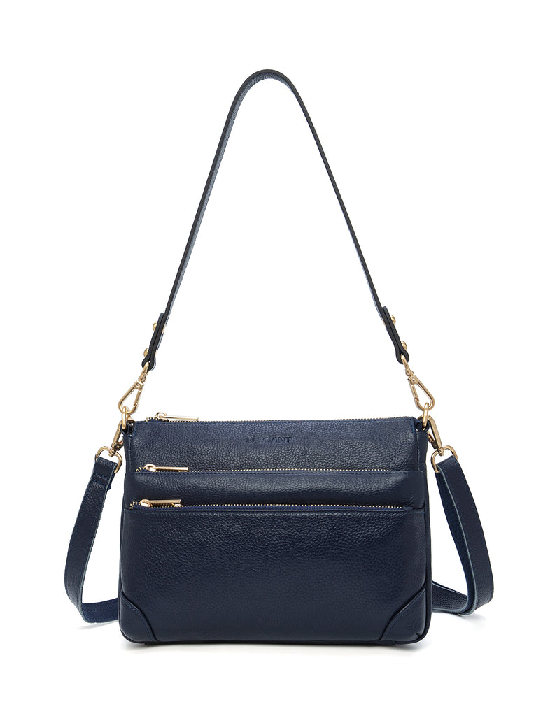 FAITH LEATHER CROSS BODY BAG- E1-0749-NVY - Main Image