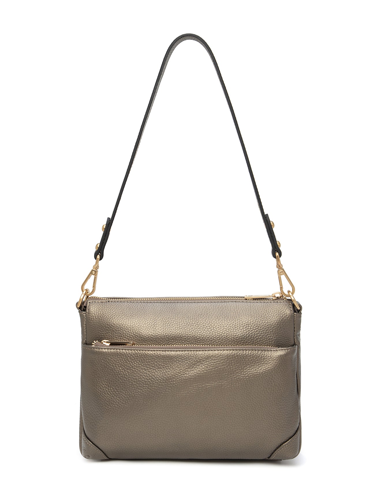 FAITH LEATHER CROSS BODY BAG- E1-0749-PEWTER