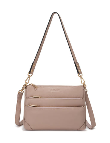 FAITH LEATHER CROSS BODY BAG- E1-0749-PINK- NEW IN