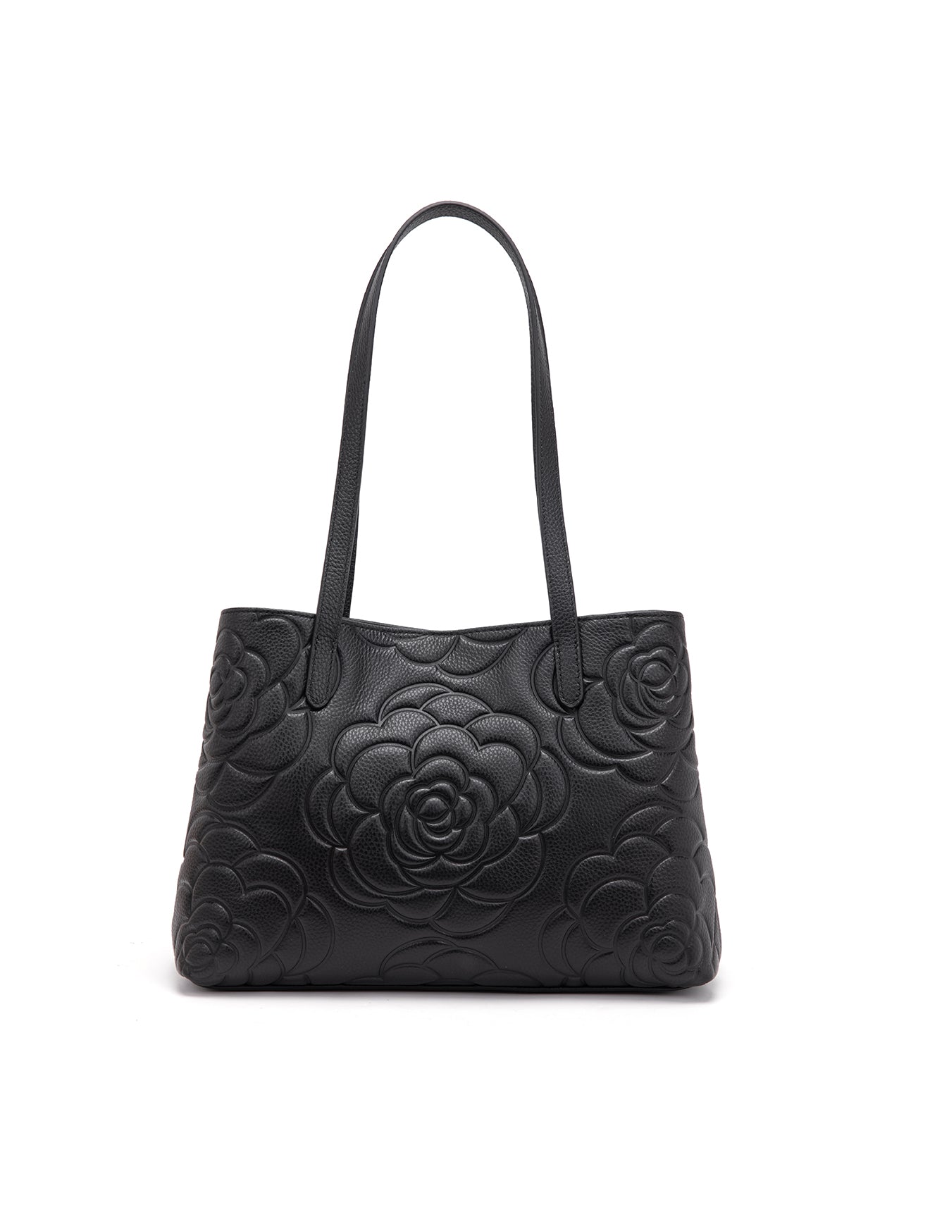 RUTH TWIN COMPARTMENT LEATHER BAG- E1-0753B-BLK