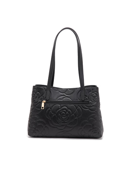 RUTH TWIN COMPARTMENT LEATHER BAG- E1-0753B-BLK
