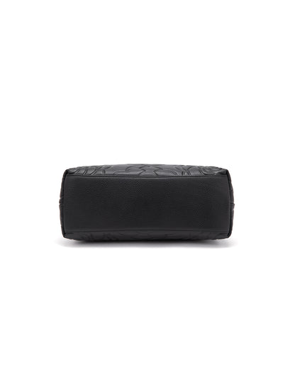 RUTH TWIN COMPARTMENT LEATHER BAG- E1-0753B-BLK