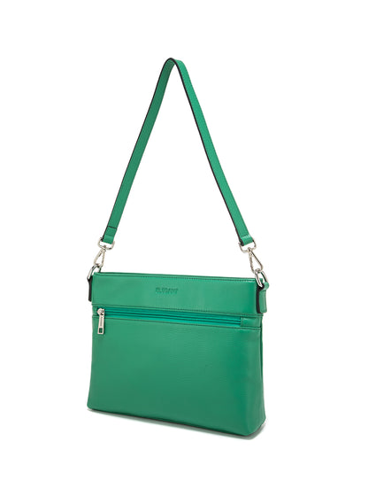 VICKY LEATHER XBODY BAG-  E1-0807A-GRN