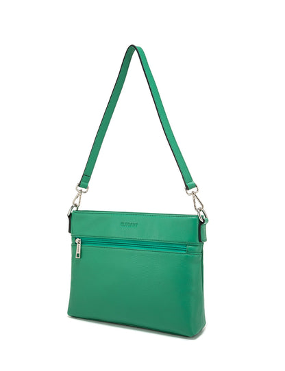 VICKY LEATHER XBODY BAG-  E1-0807A-GRN- SALE