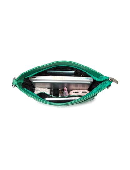 VICKY LEATHER XBODY BAG-  E1-0807A-GRN
