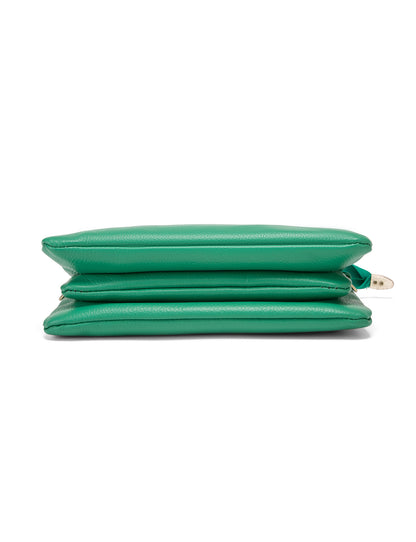 CANDICE LEATHER WALLET WITH SHOULDER STRAP- E1-0809-GRN-SALE