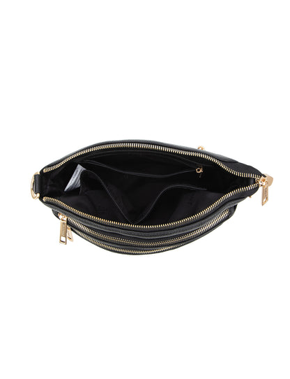 GRACE LEATHER XBODY BAG- E1-0818-BLK
