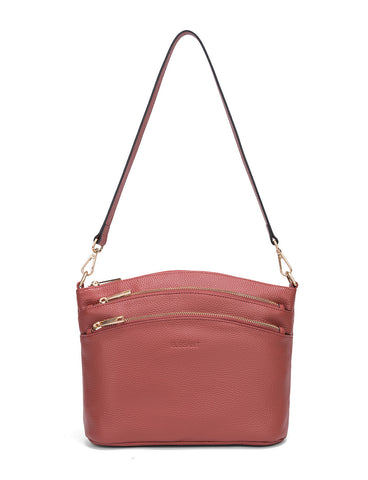 GRACE LEATHER XBODY BAG- E1-0818-BRICK- NEW IN