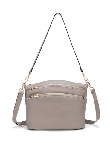 GRACE LEATHER XBODY BAG- E1-0818-MOCH- NEW IN