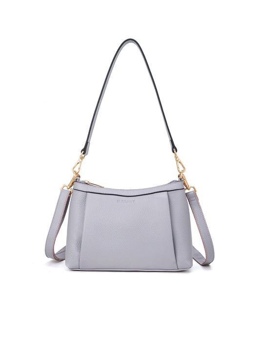 MARCIA LEATHER XBODY BAG- BLACK- E1-0830-CORNFLOWER