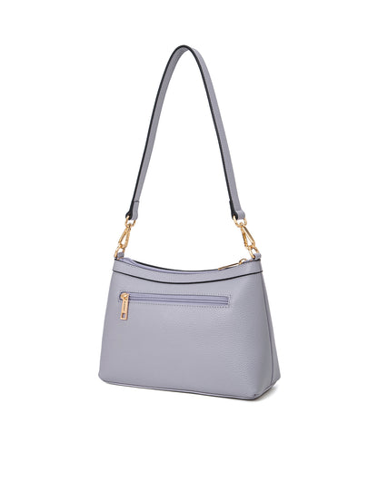 MARCIA LEATHER XBODY BAG- BLACK- E1-0830-CORNFLOWER