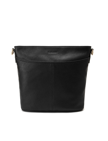 MACKENZIE LEATHER BUCKET BAG- E1-0833-BLK