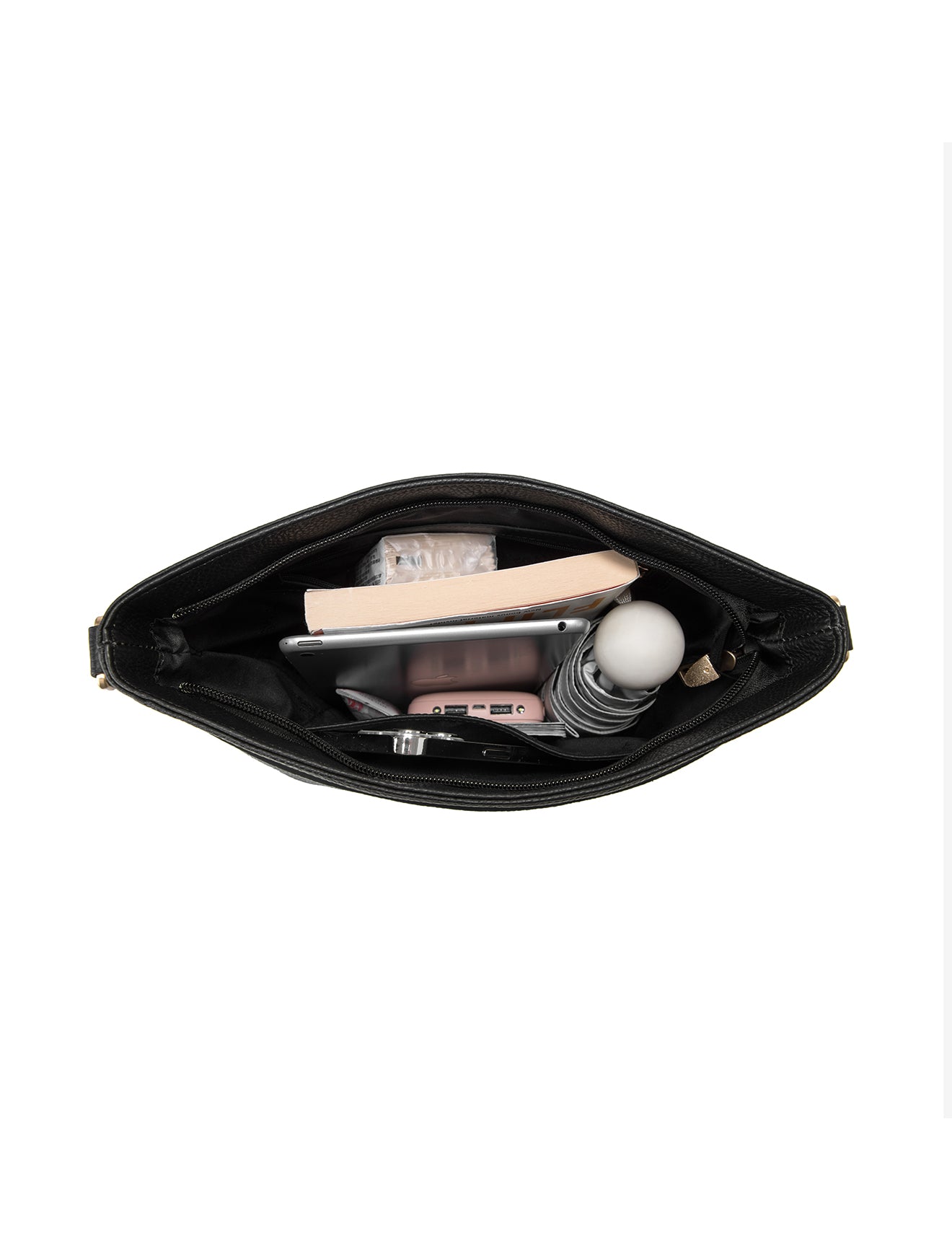 MACKENZIE LEATHER BUCKET BAG- E1-0833-BLK