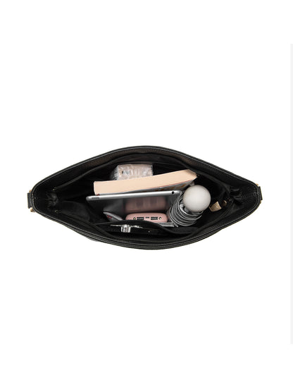 MACKENZIE LEATHER BUCKET BAG- E1-0833-BLK