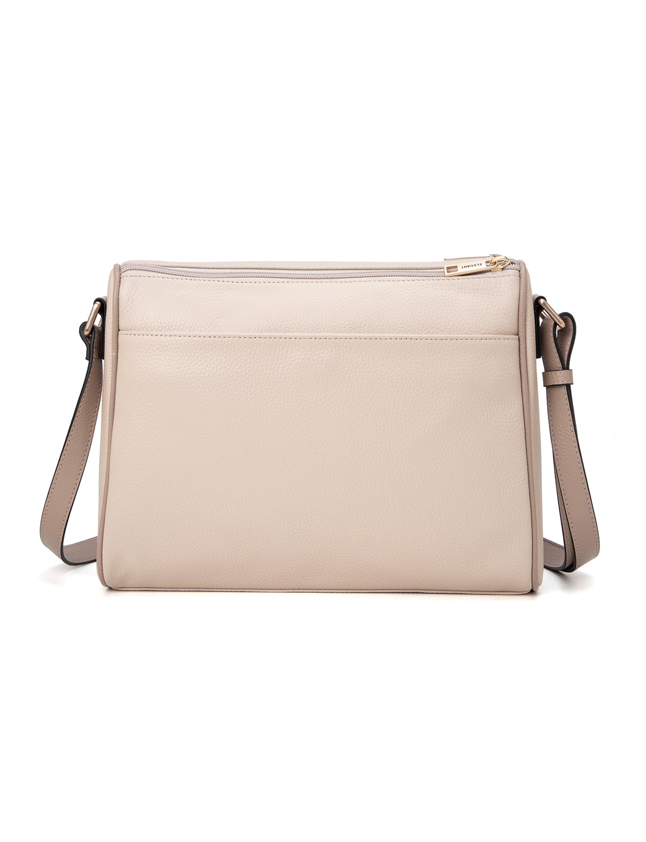 KATRINA MULTI COMPARTMENT LEATHER XBODY BAG- E1-0835-IVORY/PUTTY
