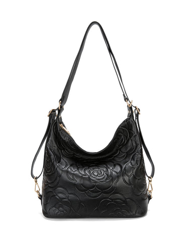ROSANNA LEATHER CONVERTIBLE BACKPACK- E1-0839-BLK- NEW IN