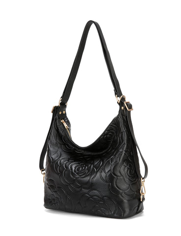 ROSANNA LEATHER CONVERTIBLE BACKPACK- E1-0839-BLK- NEW IN