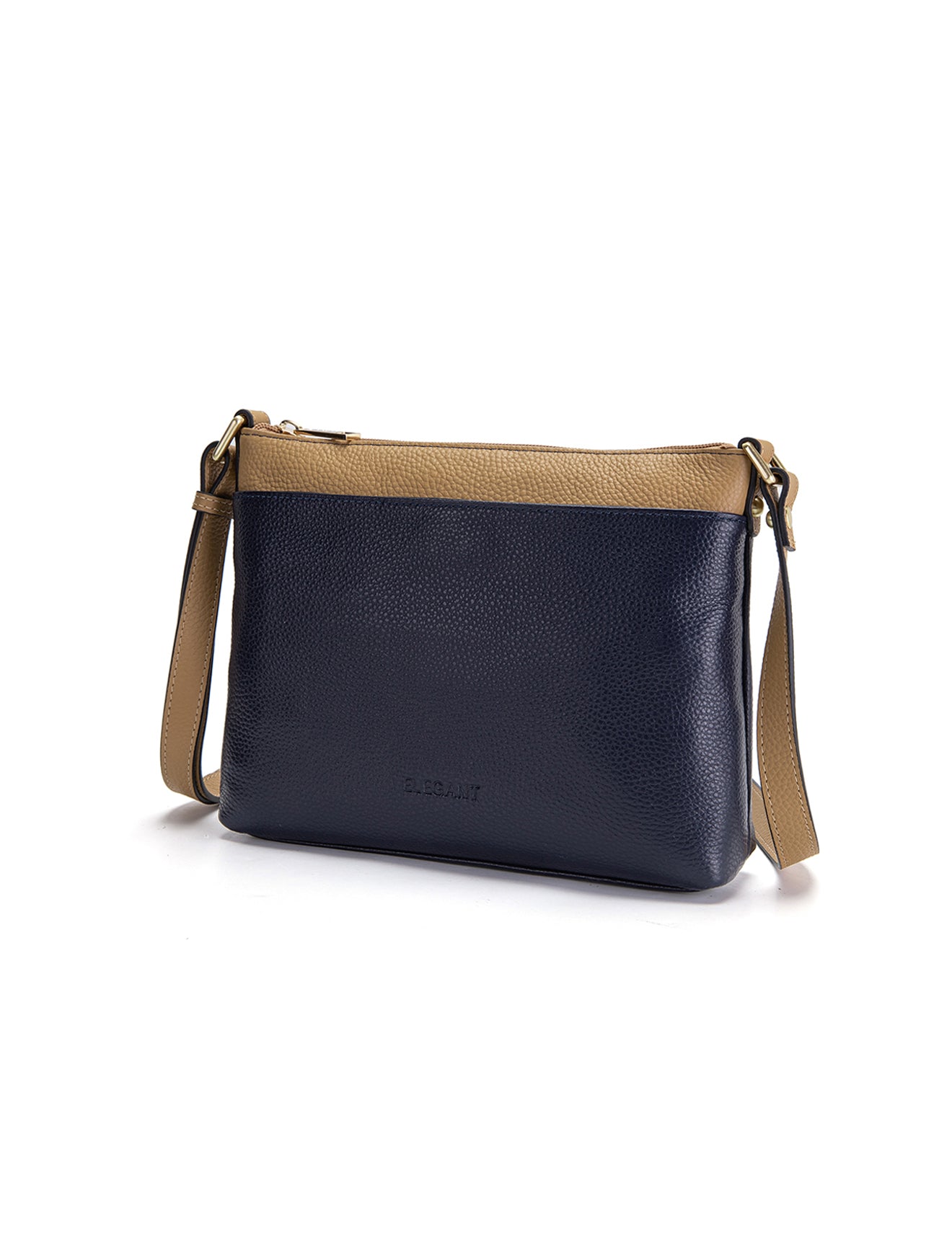 FRANCIS LEATHER XBODY BAG WITH RFID COMPARTMENT- E1-0840-NVY/CAM