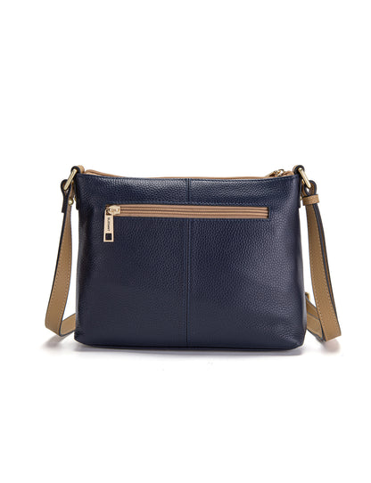 FRANCIS LEATHER XBODY BAG WITH RFID COMPARTMENT- E1-0840-NVY/CAM