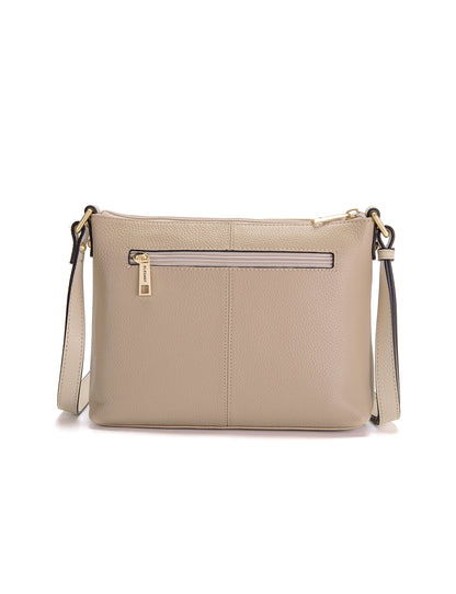 FRANCIS LEATHER XBODY BAG WITH RFID COMPARTMENT- E1-0840-PUTTY/IVORY
