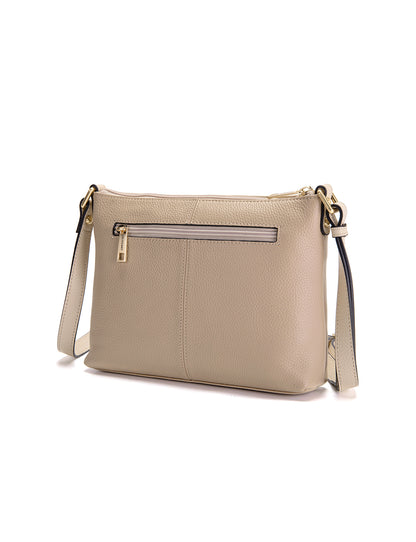 FRANCIS LEATHER XBODY BAG WITH RFID COMPARTMENT- E1-0840-PUTTY/IVORY