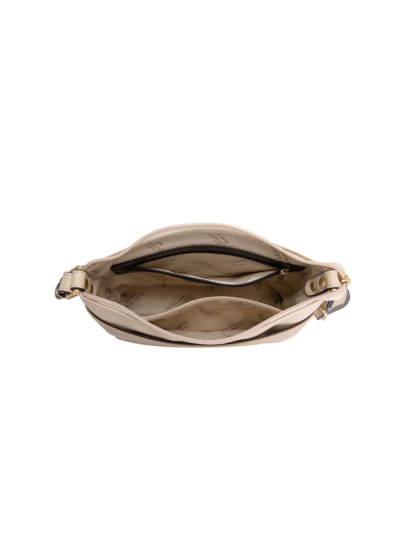 FRANCIS LEATHER XBODY BAG WITH RFID COMPARTMENT- E1-0840-PUTTY/IVORY